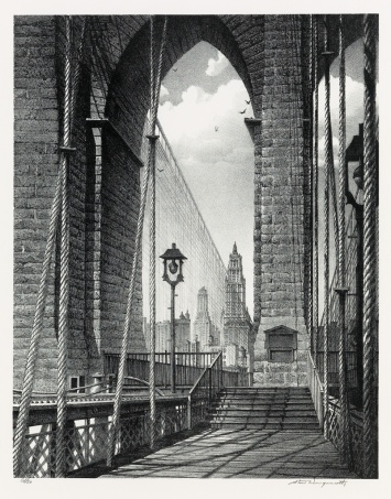 Stow Wengenroth High Arches Brooklyn Bridge 1960 litho ed 50 sold for $16250