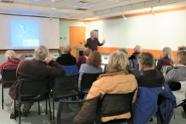 CHRIS LEAHY 2019 talk_11 April 2019_at Sawyer Free Library Gloucester MA _Essex county islands and birds_photo copyright Linda Bosselman (