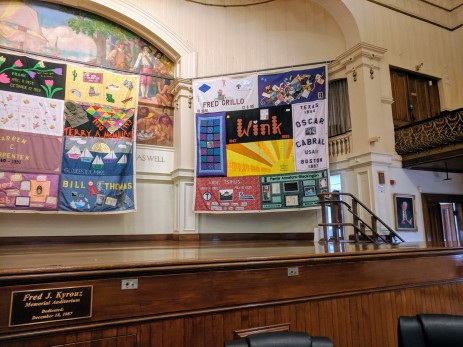 Cape Ann contributions to the Aids Quilt Names Project_public art on temporary display at City Hall Gloucester MA Nov December 2019_Gloucester Health Project (3)